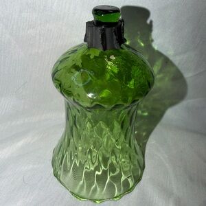 Green Textured Glass Decorative Bottle - Home Art